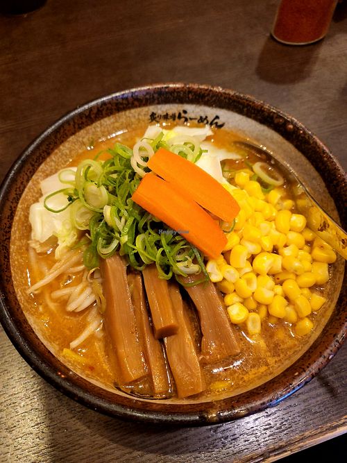 Vegan kara miso ramen at Shinbu Sakiya Ramen - 麺匠真武咲弥 in Tokyo