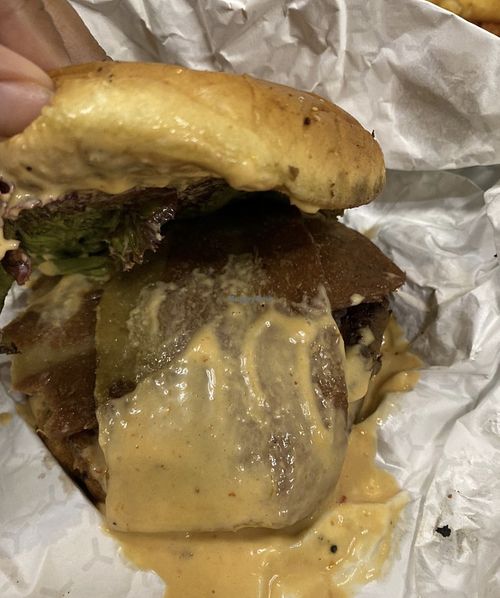 Who Betta Burger with bacon   at Can't Believe It's Not Meat - Hyde Park in Chicago