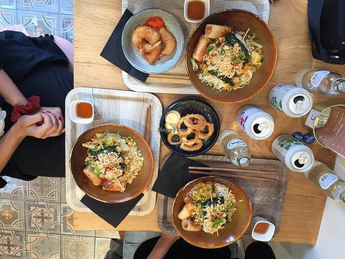 Lalot skewers, calamari, shrimp at Liu Lin in Brussels