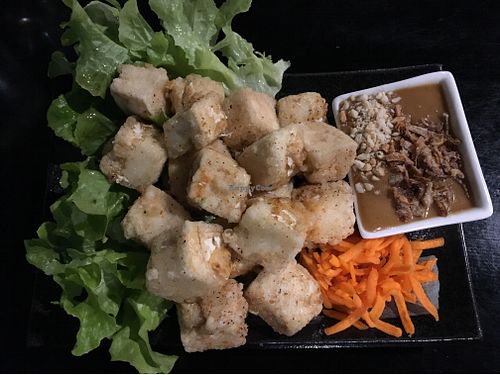 Tofu and satay sauce  at Rock Yard in Wellington