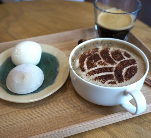 Hojicha Latte + Ice-cream Mochi at La Maison du Mochi - Cherche Midi in Paris