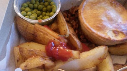 Magpye chips and peas  at Sea Change  in South Shields