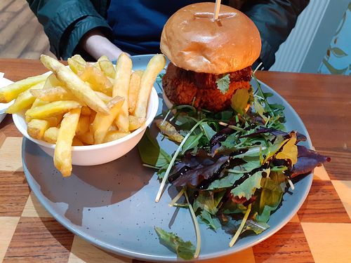 Vegan stack burger  #Veganuary at Sea Change  in South Shields