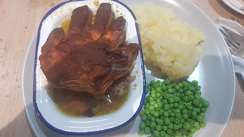 Halloween and Bonfire Specials -  Chick'n and vegetable pot pie with mustard mash and peas at Sea Change  in South Shields