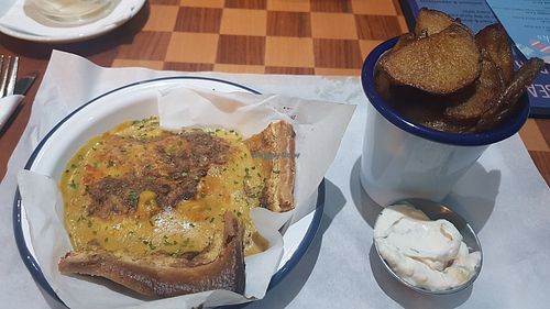 Quiche, chunky chips and mayo (vg) at Sea Change  in South Shields