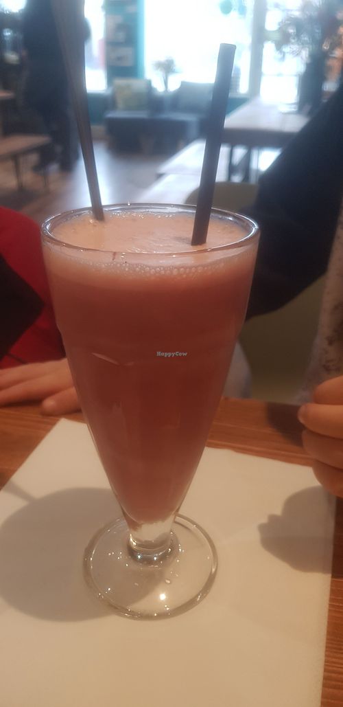 Strawberry and banana smoothie #Veganuary at Sea Change  in South Shields