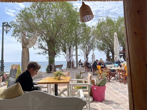 Lovely outdoor eatery  at Gialos in Lesvos