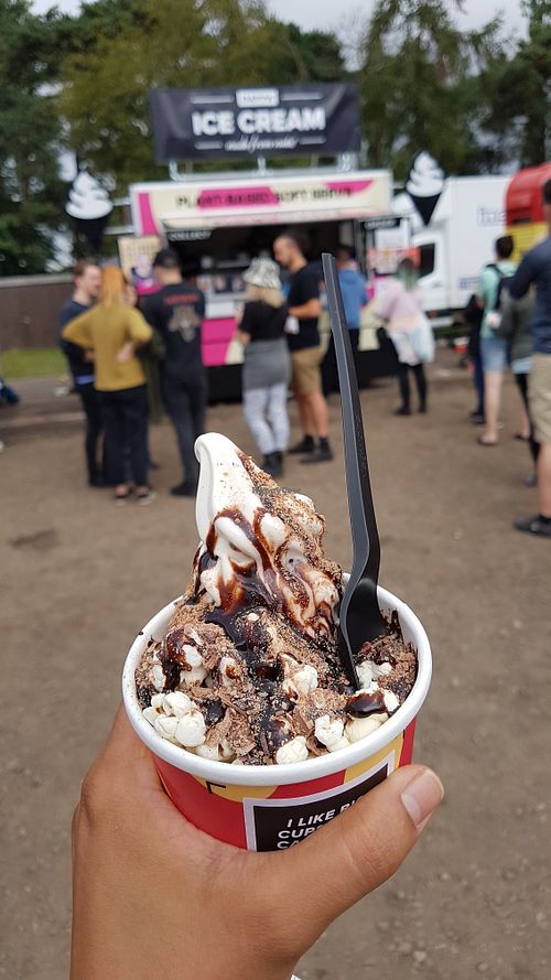 Toffee chocolate soft serve at Vegan Campout  at DÁPPA in East London