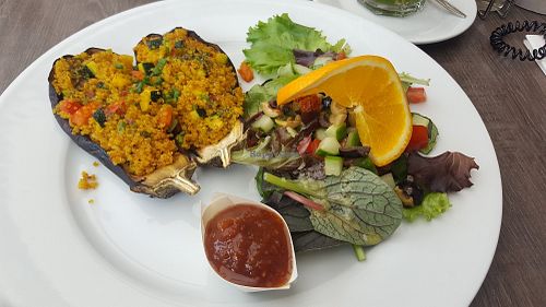 Gefüllte Aubergine at Het Noorderlicht in Schiermonnikoog