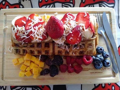 Waffle breakfast at Waicura in Loreto