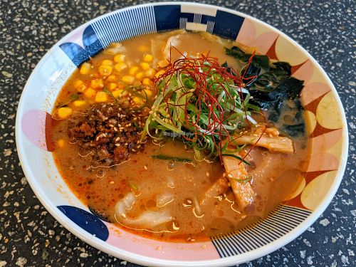 Miso ginger ramen (vegan as is) at Tonchin in New York City