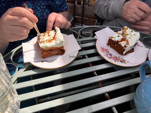 Carrot cake  at Lion Rock Tea Rooms in Cheddar