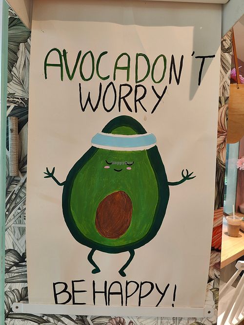 Restaurant interior decor - don't worry, be happy at Carrotsticks & Cravings - Robertson Quay in Central Singapore