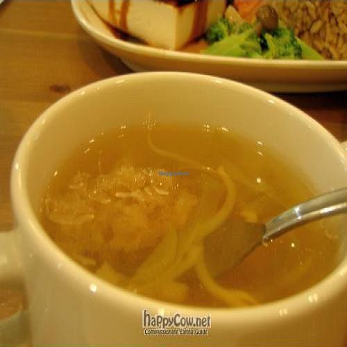 Soy Bean Sprout with White Fungus Clear Soup at Create Healthy Lifestyle 創意素食 in Central Singapore