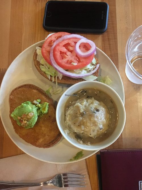 Santa Fe Crispy Chickin' with mashed potatoes! at Veggie Grill - Spectrum Center in Irvine