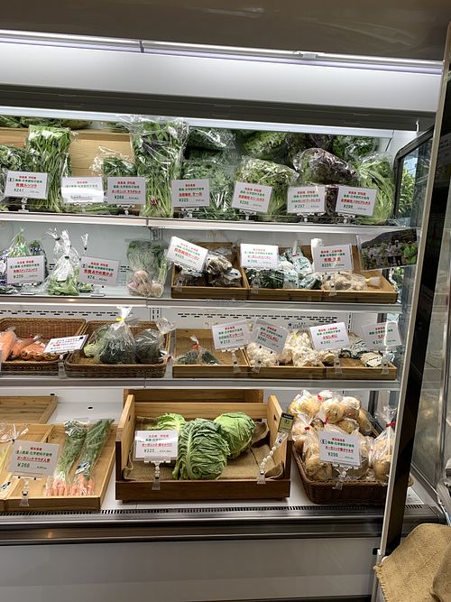 Plastic wrapped organic produce, it’s the norm  at Kumeys in Tokyo