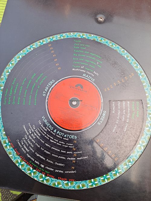 English menu at Broc The Kasbah in Marrakech