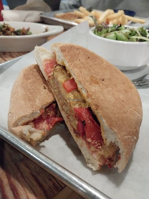 eggplant parm at The Old Bakery Beer Company in Alton