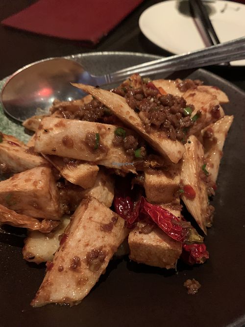 Bamboo shoots impossible dish from their special impossible menu at Qi - House of Sichuan in Hong Kong Island