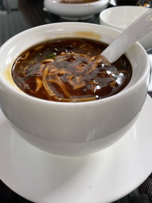 Hot and sour soup from lunch set menu  at Qi - House of Sichuan in Hong Kong Island