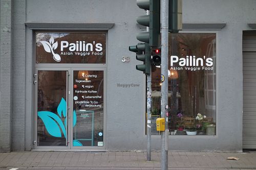 The entrance (just across Landwehrplatz tram stop) at Pailin's Asian Veggie Food in Saarbrucken