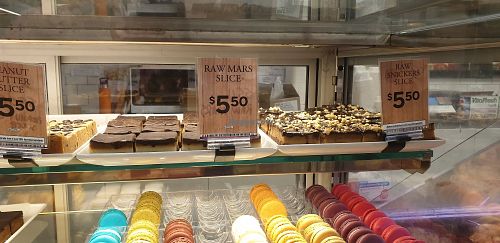 Raw vegan slices at Hill Street Grocer in Devonport