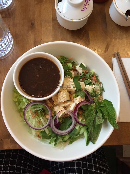 Cold rice noodle salad with tofu at Saigon House in Helsinki