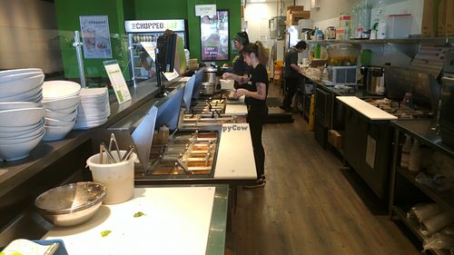 Food counter at The Chopped Leaf in Lethbridge