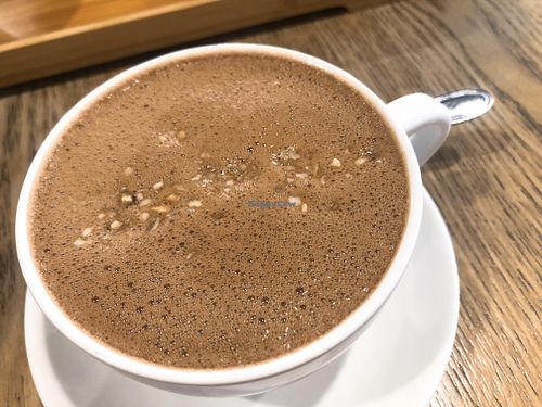 Hot Hazelnut chocolate with oatly milk  at YEARS 素年 in Kowloon