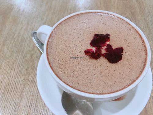 Hot chocolate (rose) with oatly milk at YEARS 素年 in Kowloon