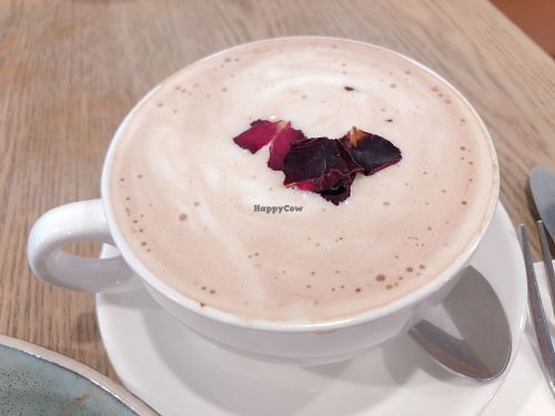 Hot rose chocolate with oat milk at YEARS 素年 in Kowloon