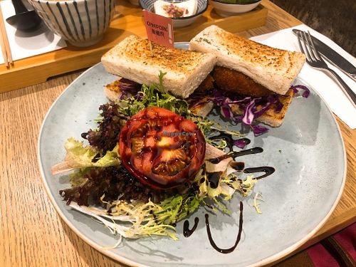 Omnipork sandwiches with salad  at YEARS 素年 in Kowloon