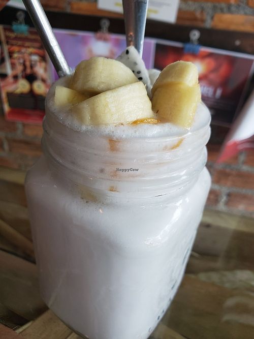 Coconut shake at Ashoka Vegan in Koh Phangan