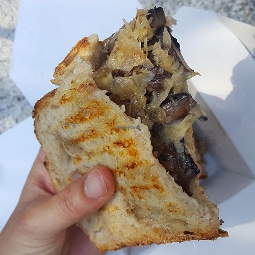Take away vegan toastie at Benk + Bo in East London