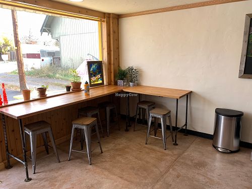 Some, not all of the indoor seating.  at Root Down Kitchen in Bend