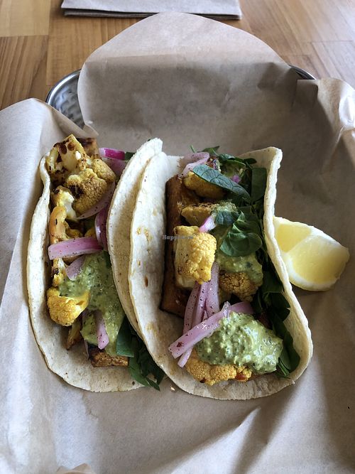 Cauliflower tacos at Root Down Kitchen in Bend