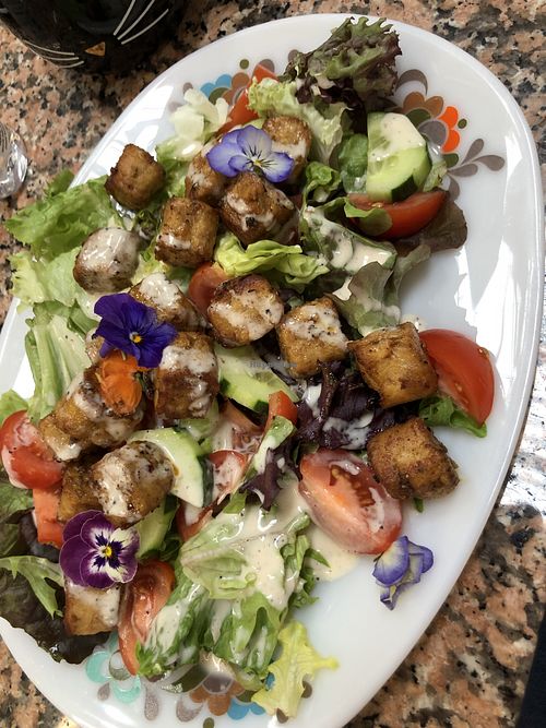 Not chicken Cesar salad  at Guilt Furrie Vegan in Doncaster