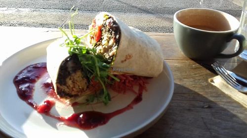 Festive vegan wrap at The Frothy Bike Co in Dumfries