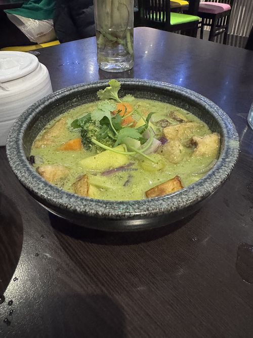 Green curry   at Suissi Vegan Kitchen  in Glasgow