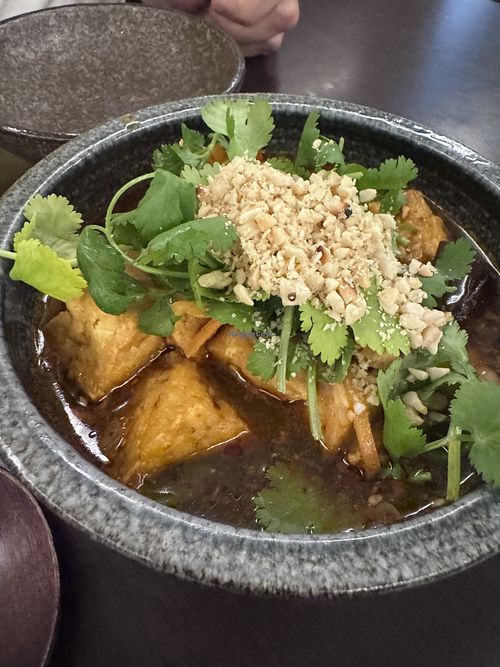 Szechuan tofu   at Suissi Vegan Kitchen  in Glasgow