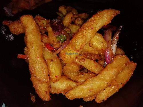 Salt & chilli chips at Suissi Vegan Kitchen  in Glasgow