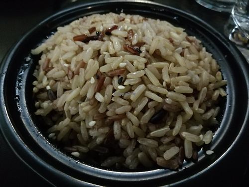 Brown rice at Suissi Vegan Kitchen  in Glasgow