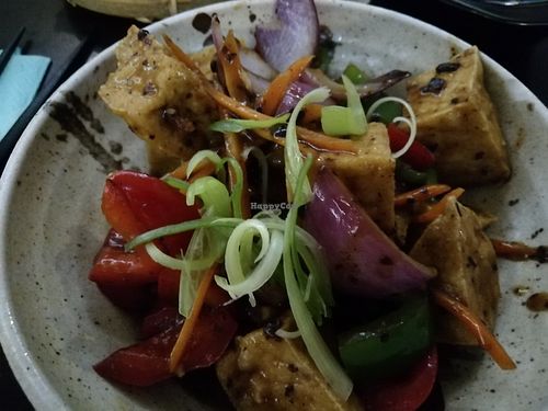 Tofu in black bean sauce at Suissi Vegan Kitchen  in Glasgow