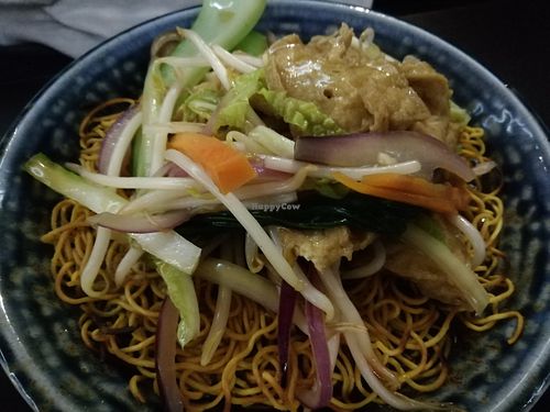 Crispy noodles and veg at Suissi Vegan Kitchen  in Glasgow