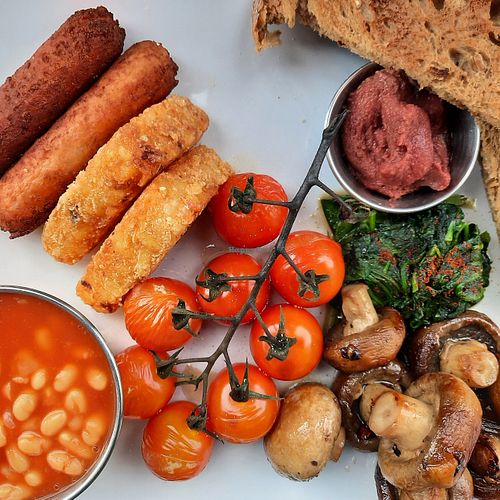 Vegan cooked breakfast at Steam in Eastbourne