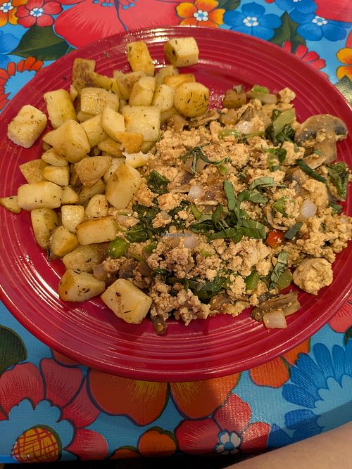 Vegan tofu scramble with moondust potatoes. at Flying Biscuit Cafe in Peachtree City