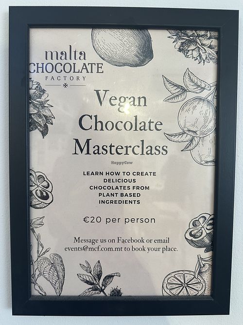 Let them know in advance you want the vegan version   at Malta Chocolate Factory in Bugibba