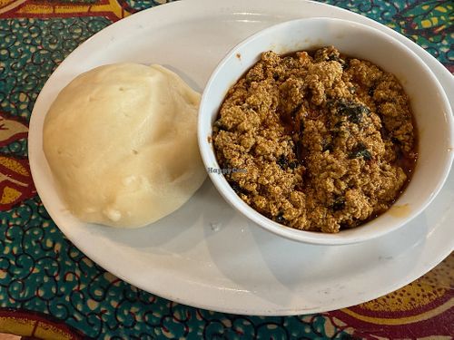 Vegan egusi soup with fufu at Mary's African Cuisine in Halifax