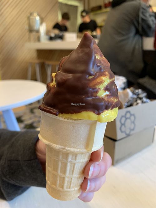 Chocolate dipped cone  at Honeybee Burger in Los Angeles