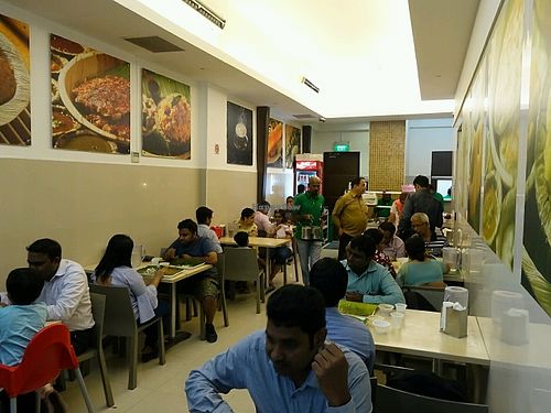 interior dining area with aircon (previous location) at Murugan Idli Shop in Central Singapore